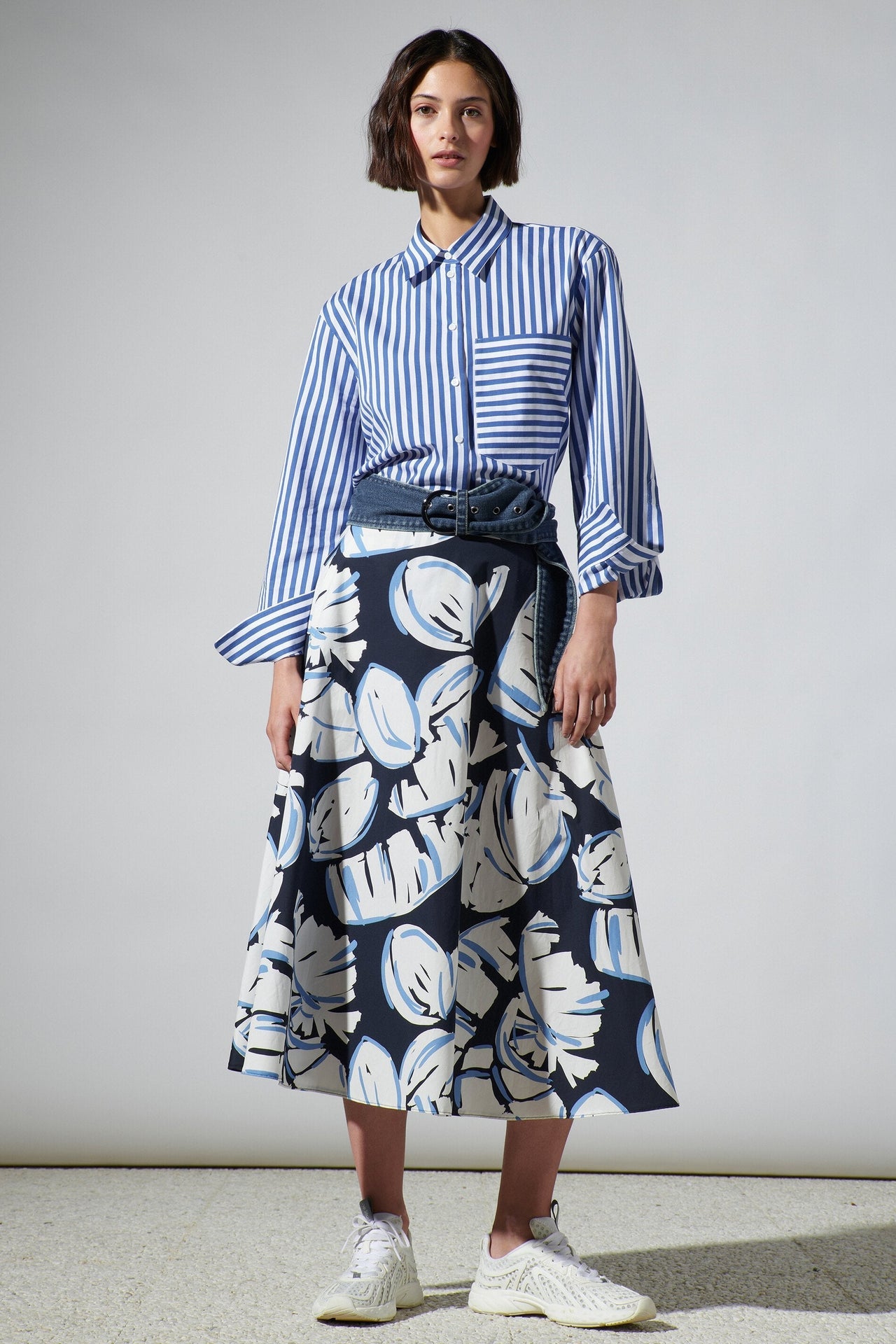 Luisa Cerano Midirock mit Leaf-Print im Sale