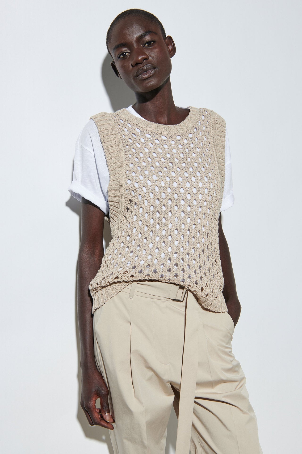 Luisa Cerano Tanktop in Mesh-Optik im Sale