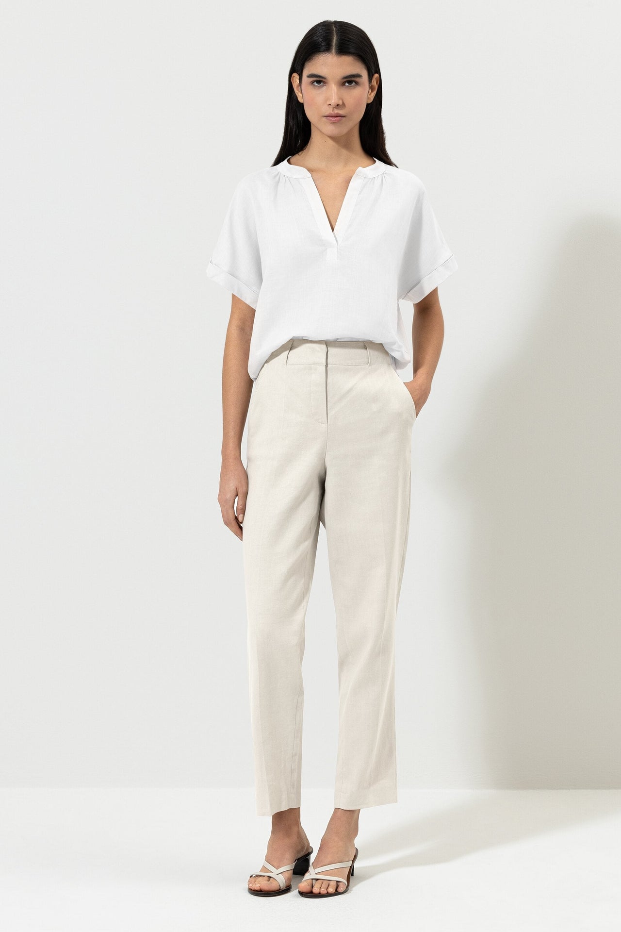 Luisa Cerano Tapered-Pants aus Leinen-Mix im Sale