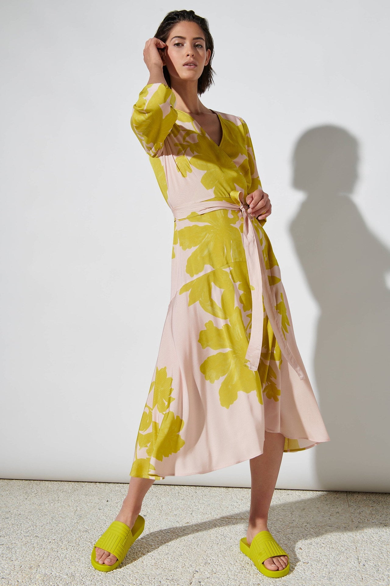 Luisa Cerano wrap dress with blossom print on sale
