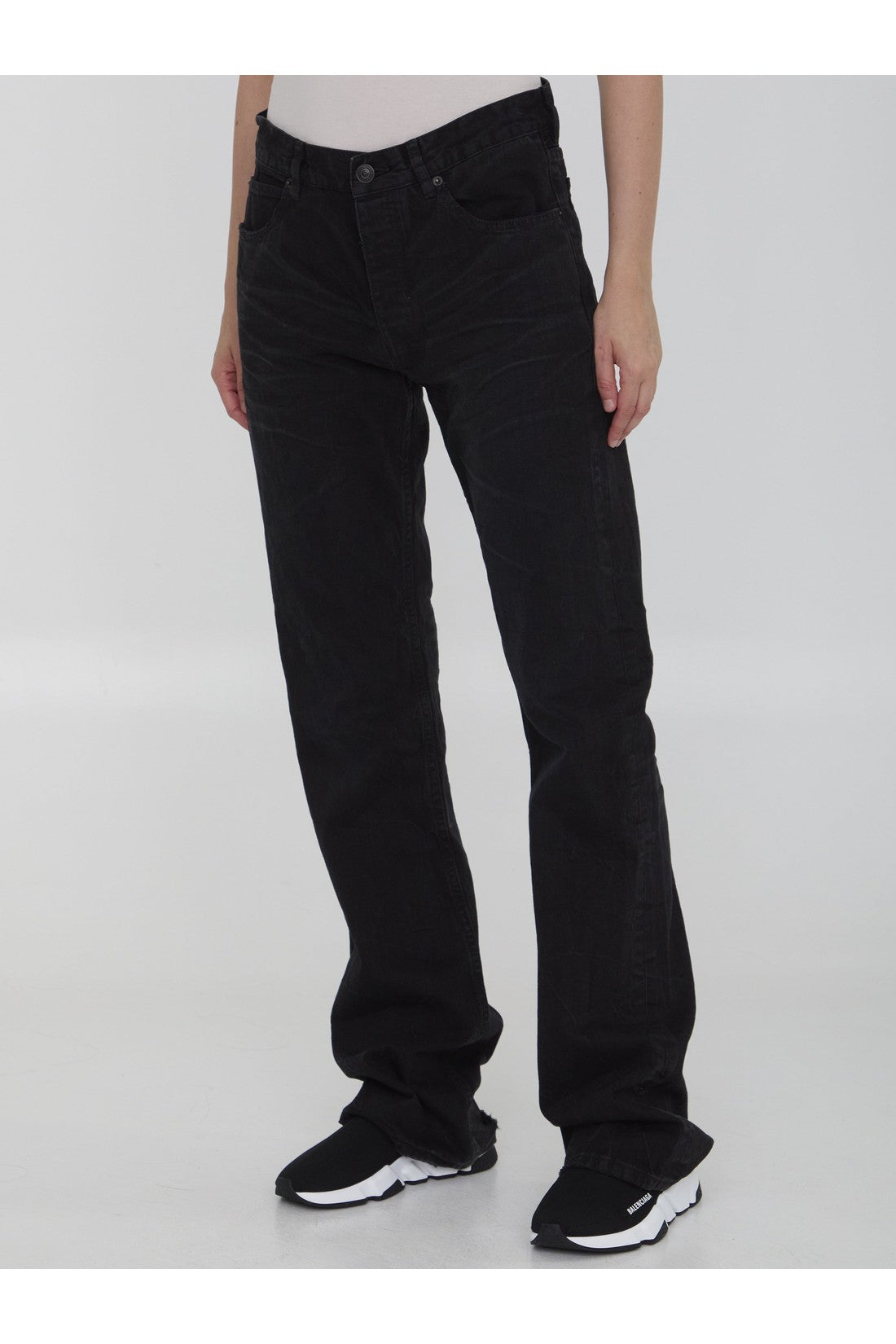 Balenciaga Low waist straight jeans im Sale