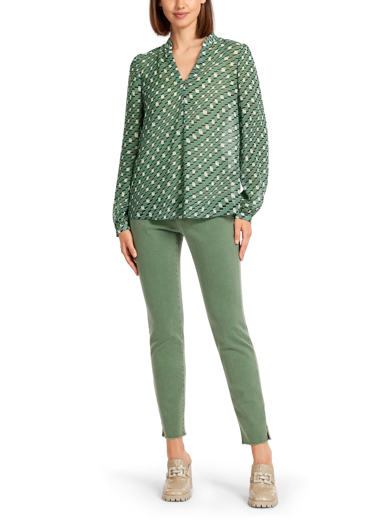 Marc Cain Bluse im geometrischen Dessin im Sale