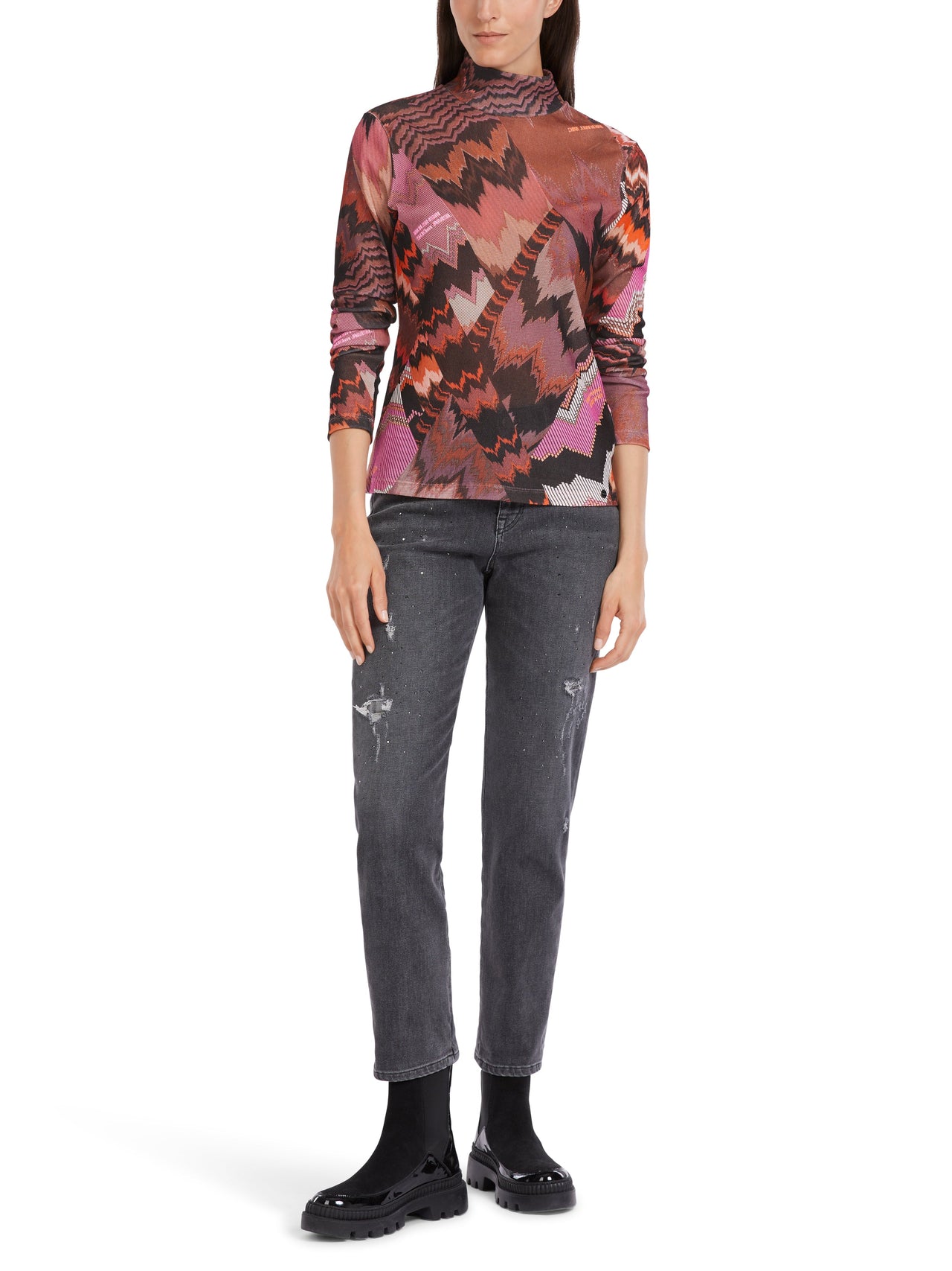 Marc Cain Bunt bedruckter T-Shirt im Sale