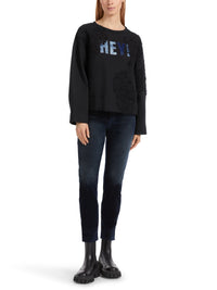 Thumbnail for Marc Cain Sweatshirt mit Glitzer und Spitze im Sale