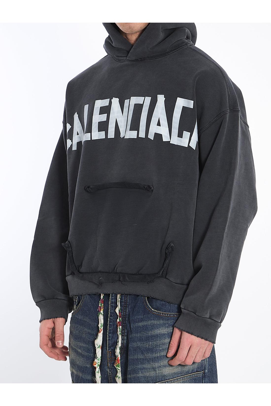 Balenciaga Ripped Pocket Tape Type hoodie im Sale