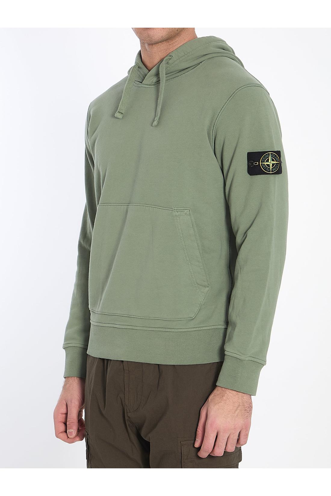 Stone Island Hoodie in organic cotton fleece on sale
