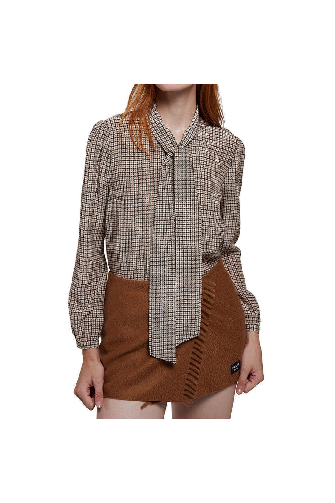 Prada Pied De Poule Silk Shirt im Sale