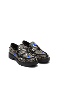 Thumbnail for Prada Rhinestone Leather Loafers im Sale