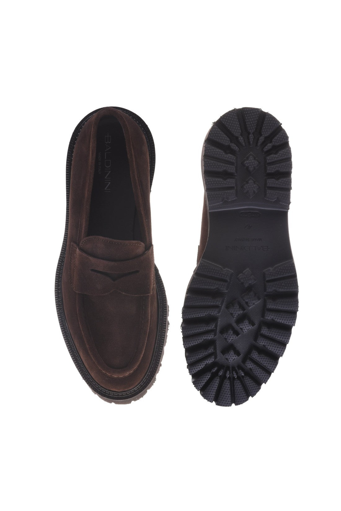 Baldinini loafers in taupe suede leather on sale