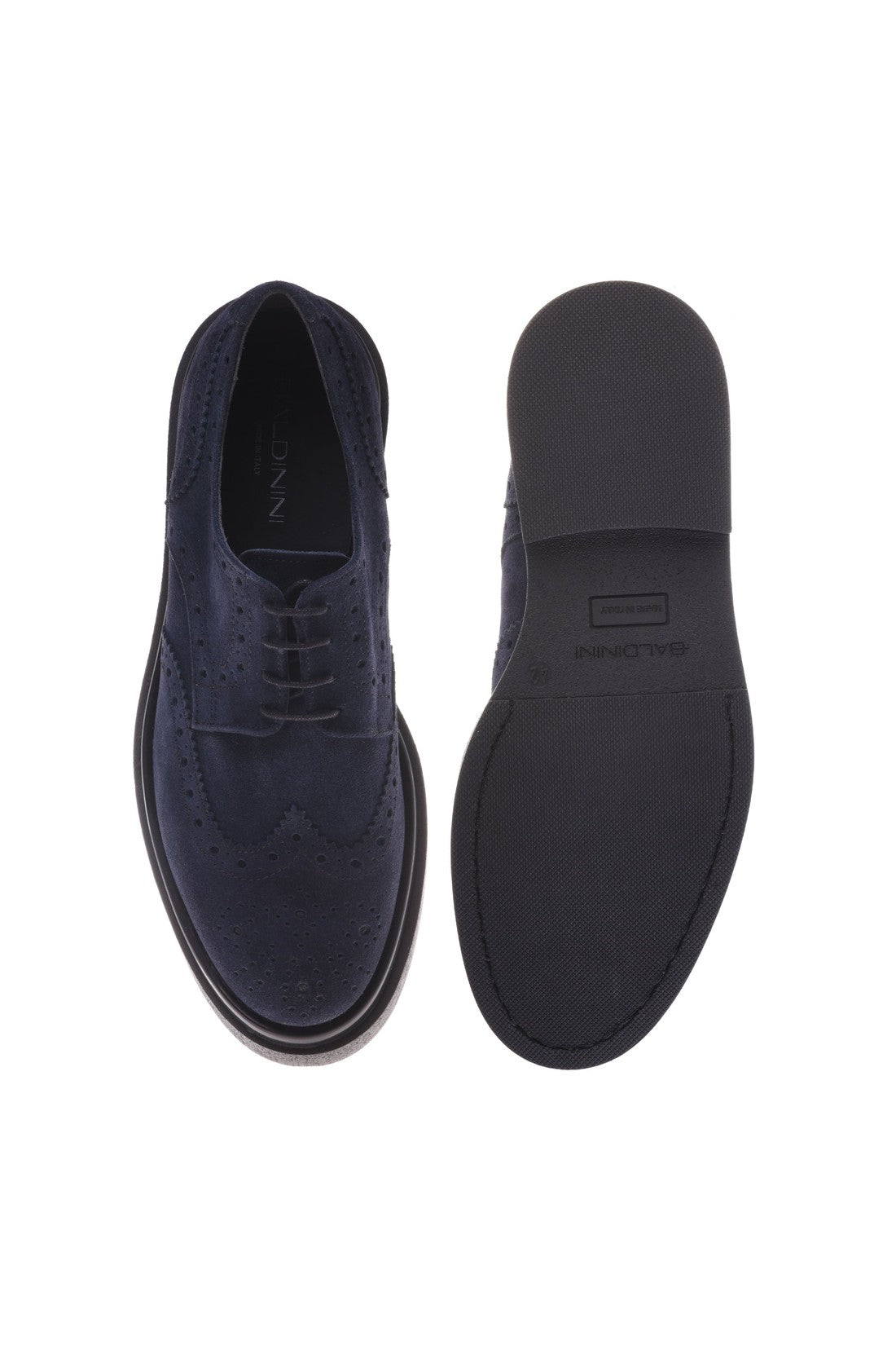Baldinini Blue suede Derby shoes im Sale