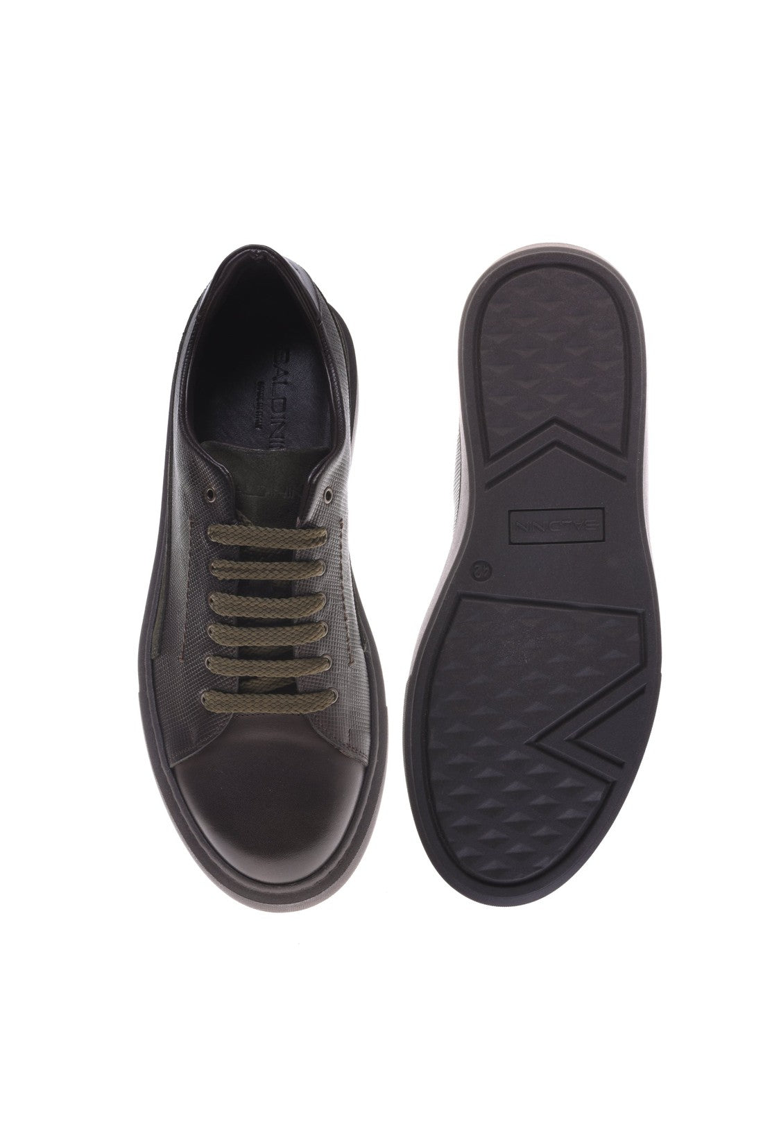 Baldinini Trainer in dark brown printed leather im Sale