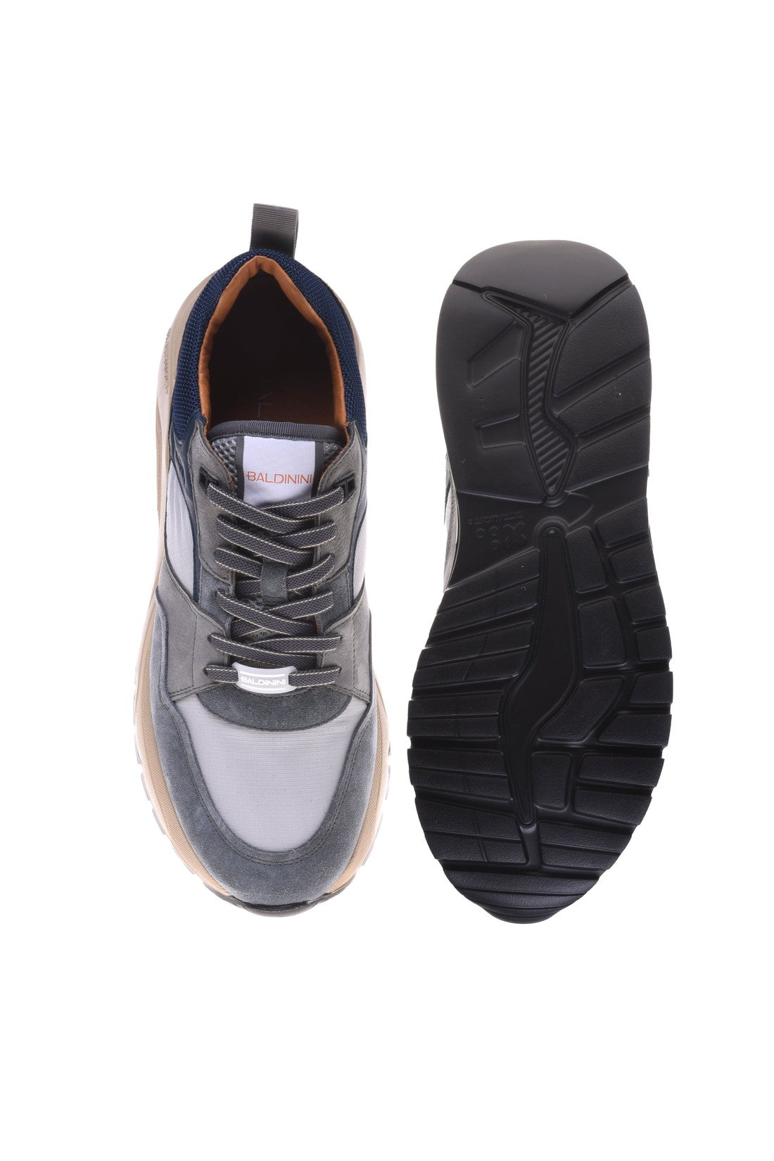Baldinini Trainer in denim fabric and suede im Sale
