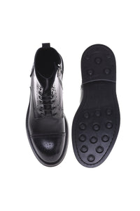 Thumbnail for Baldinini Combat boot in black printed leather im Sale