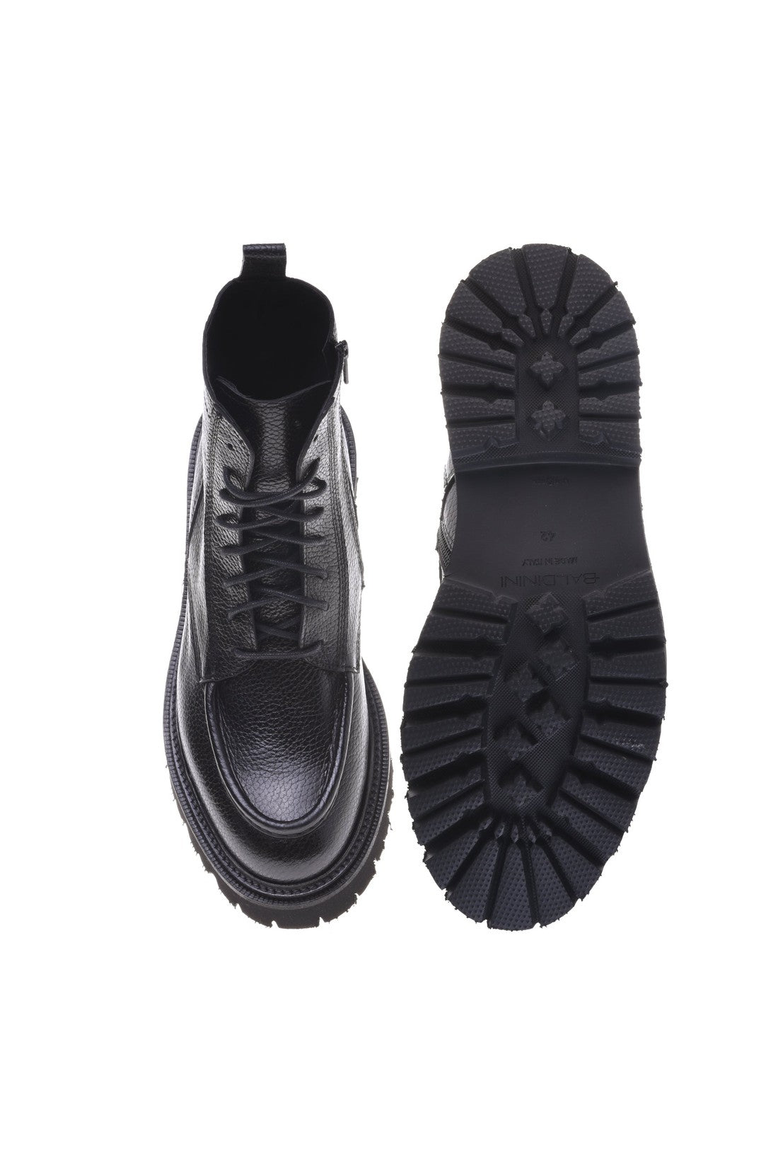 Baldinini Combat boot in black tumbled leather im Sale