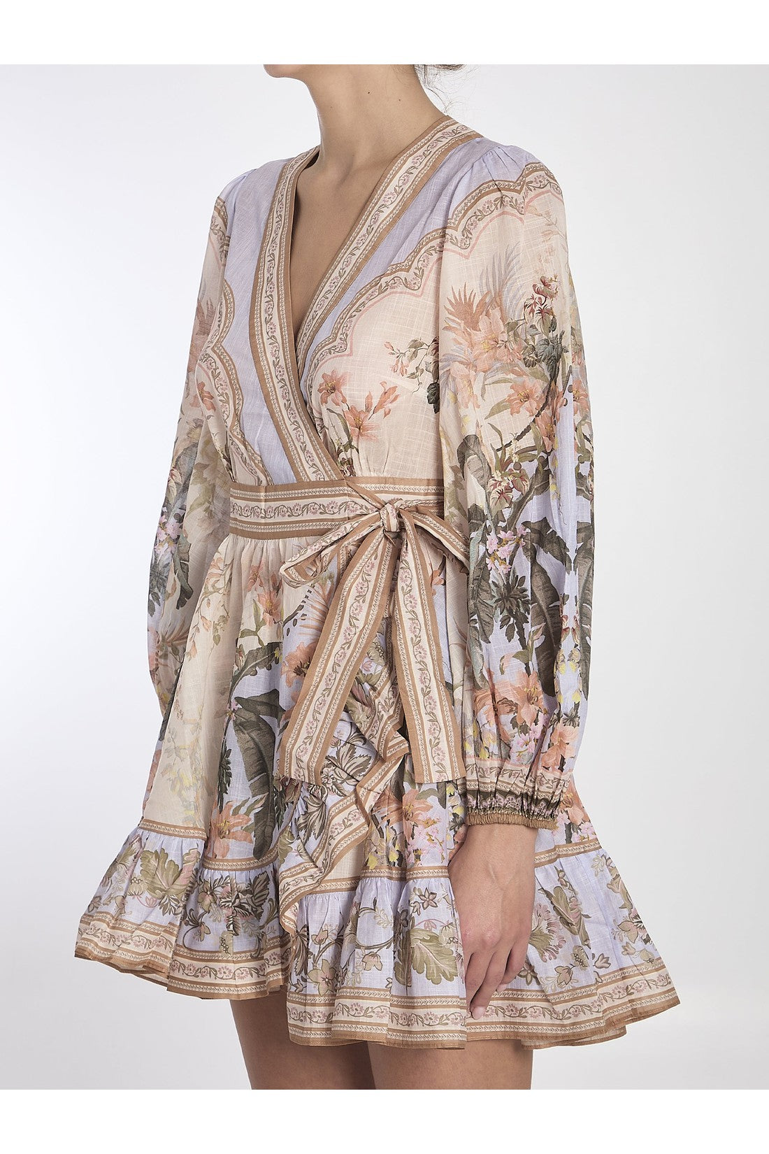 Zimmermann Wylie mini wrap frill dress on sale