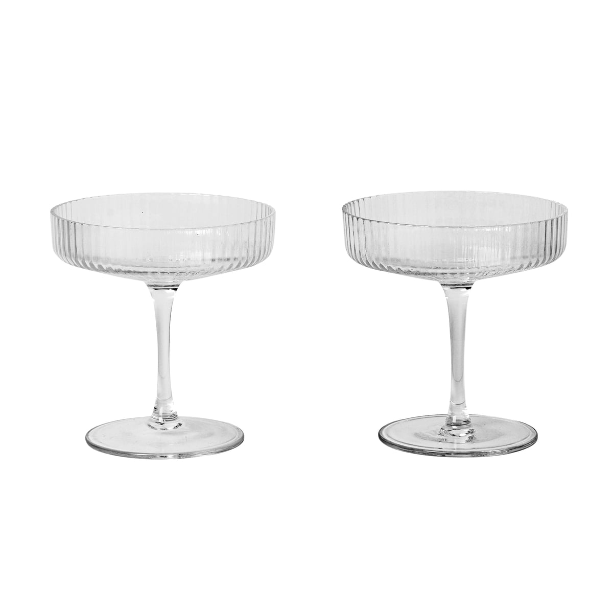 Ripple Champagne Saucers Set of 2 im Sale
